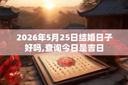 2026年5月25日结婚日子好吗,查询今日是吉日 2026年5月25日结婚日子好吗,查询今日是吉日