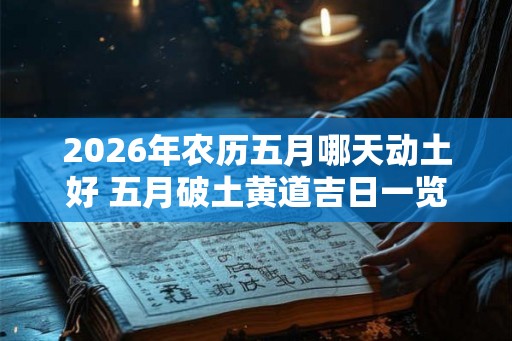 2026年农历五月哪天动土好 五月破土黄道吉日一览 2026年农历五月哪天动土好 五月破土黄道吉日一览
