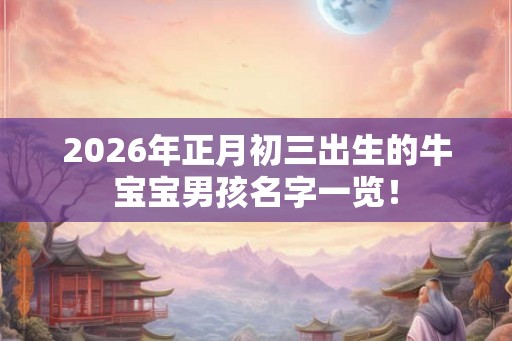 2026年正月初三出生的牛宝宝男孩名字一览！