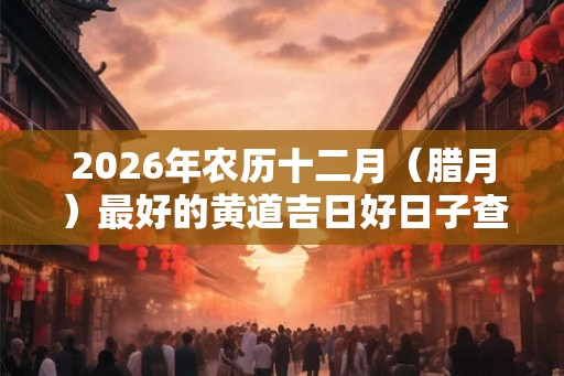 2026年农历十二月（腊月）最好的黄道吉日好日子查询一览表！