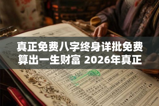 真正免费八字终身详批免费算出一生财富 2026年真正免费八字终身详批