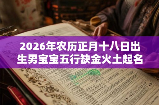 2026年农历正月十八日出生男宝宝五行缺金火土起名大全