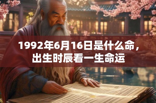 1992年6月16日是什么命，出生时辰看一生命运