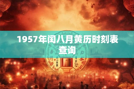 1957年闰八月黄历时刻表查询
