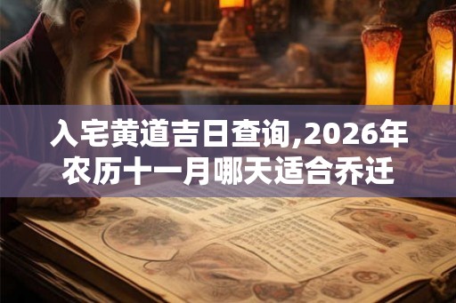 入宅黄道吉日查询,2026年农历十一月哪天适合乔迁