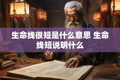 生命线很短是什么意思 生命线短说明什么
