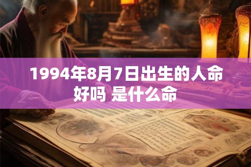 1994年8月7日出生的人命好吗 是什么命