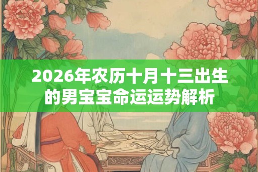 2026年农历十月十三出生的男宝宝命运运势解析