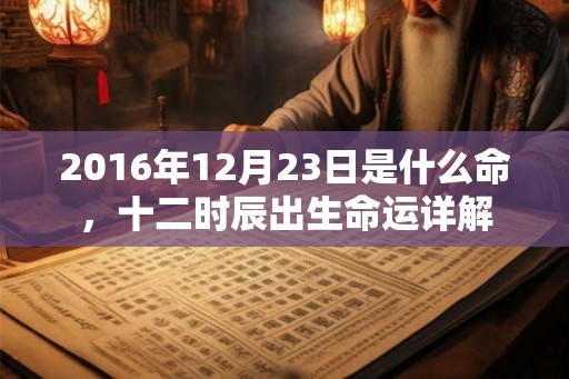 2016年12月23日是什么命,十二时辰出生命运详解 2016年12月23日是什么命,十二时辰出生命运详解