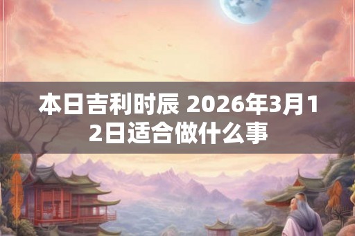 本日吉利时辰 2026年3月12日适合做什么事