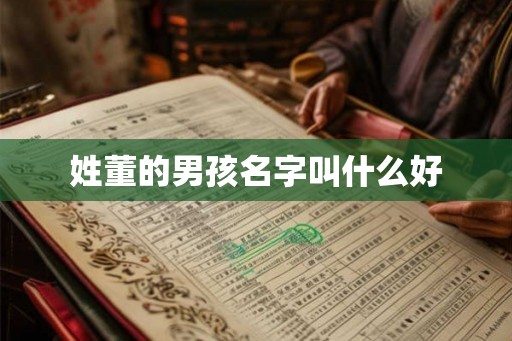 姓董的男孩名字叫什么好
