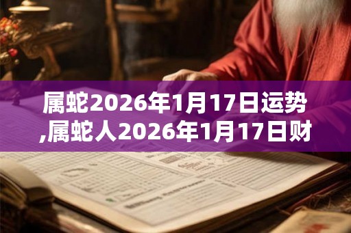 属蛇2026年1月17日运势,属蛇人2026年1月17日财运,生肖蛇2026年1月17日运势