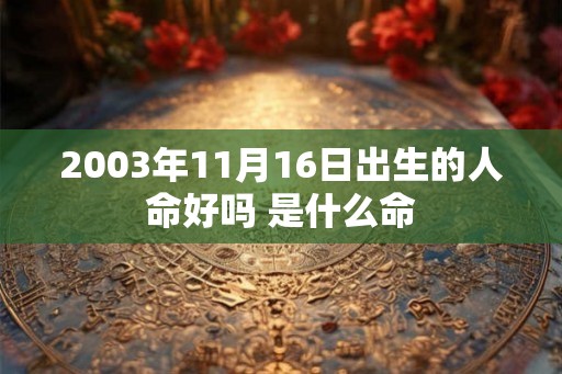 2003年11月16日出生的人命好吗 是什么命