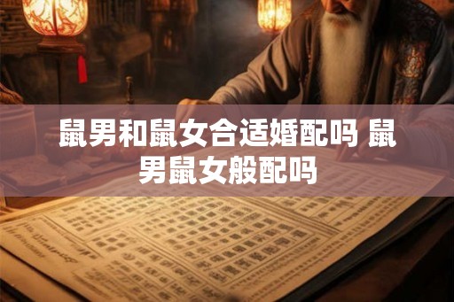 鼠男和鼠女合适婚配吗 鼠男鼠女般配吗