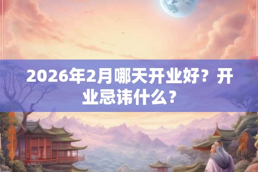 2026年2月哪天开业好？开业忌讳什么？