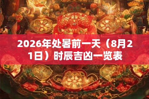 2026年处暑前一天（8月21日）时辰吉凶一览表