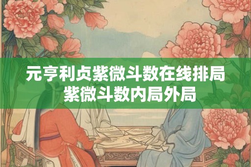 元亨利贞紫微斗数在线排局  紫微斗数内局外局