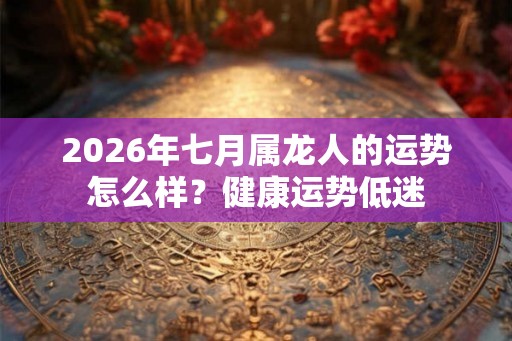 2026年七月属龙人的运势怎么样？健康运势低迷