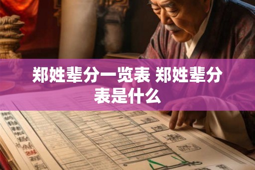 郑姓辈分一览表 郑姓辈分表是什么 郑姓辈分一览表 郑姓辈分表是什么
