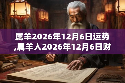 属羊2026年12月6日运势,属羊人2026年12月6日财运,生肖羊2026年12月6日运势