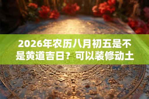 2026年农历八月初五是不是黄道吉日？可以装修动土吗？