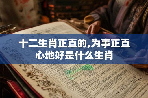 十二生肖正直的,为事正直心地好是什么生肖