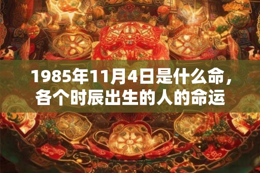 1985年11月4日是什么命，各个时辰出生的人的命运