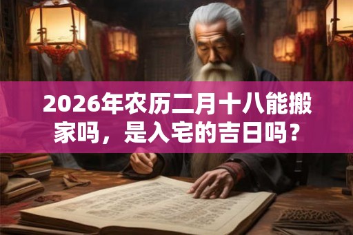 2026年农历二月十八能搬家吗，是入宅的吉日吗？