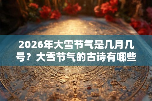 2026年大雪节气是几月几号？大雪节气的古诗有哪些？
