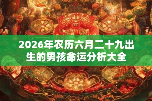 2026年农历六月二十九出生的男孩命运分析大全