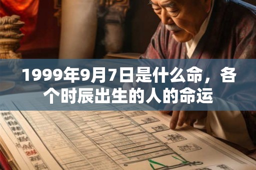 1999年9月7日是什么命，各个时辰出生的人的命运
