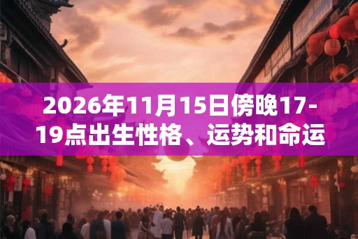 2026年11月15日傍晚17-19点出生性格、运势和命运