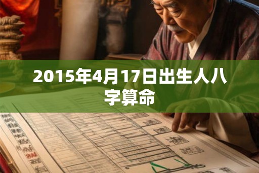 2015年4月17日出生人八字算命 2015年4月17日出生人八字算命