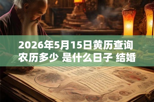 2026年5月15日黄历查询 农历多少 是什么日子 结婚吉时
