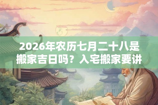 2026年农历七月二十八是搬家吉日吗？入宅搬家要讲究什么禁忌