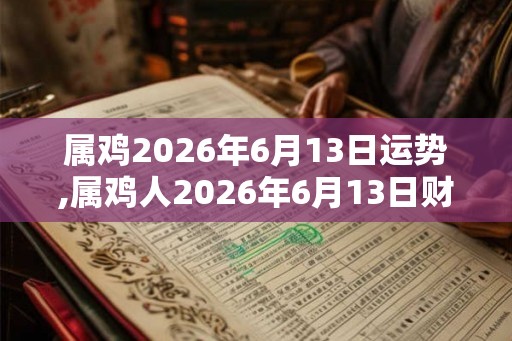 属鸡2026年6月13日运势,属鸡人2026年6月13日财运,生肖鸡2026年6月13日运势