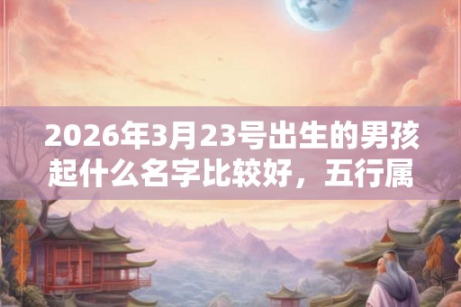 2026年3月23号出生的男孩起什么名字比较好，五行属什么