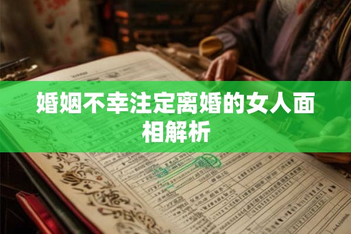 婚姻不幸注定离婚的女人面相解析