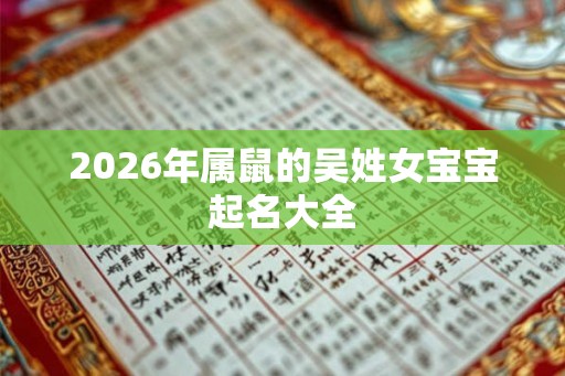 2026年属鼠的吴姓女宝宝起名大全