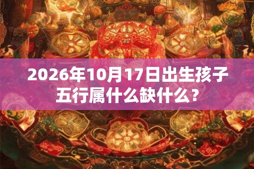 2026年10月17日出生孩子五行属什么缺什么？