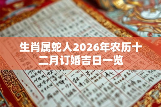 生肖属蛇人2026年农历十二月订婚吉日一览