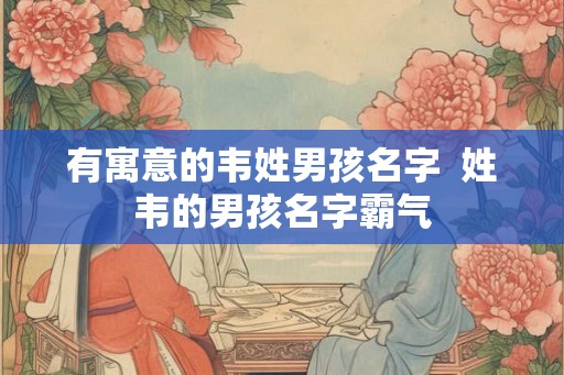 有寓意的韦姓男孩名字  姓韦的男孩名字霸气