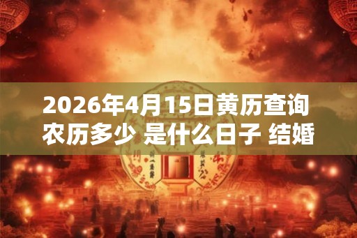 2026年4月15日黄历查询 农历多少 是什么日子 结婚吉时