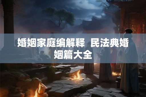 婚姻家庭编解释  民法典婚姻篇大全