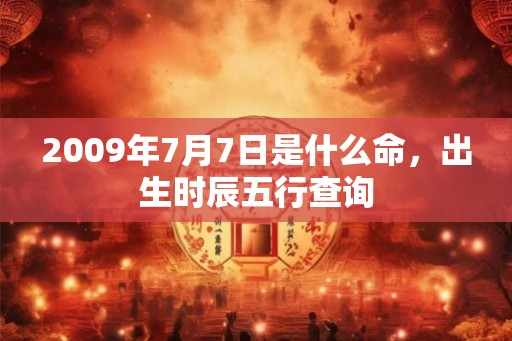2009年7月7日是什么命，出生时辰五行查询