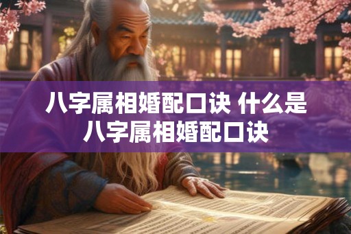 八字属相婚配口诀 什么是八字属相婚配口诀