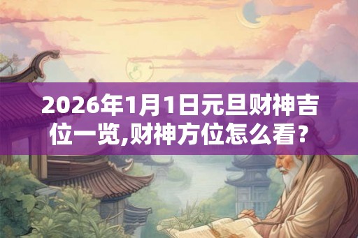 2026年1月1日元旦财神吉位一览,财神方位怎么看？