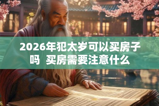 2026年犯太岁可以买房子吗  买房需要注意什么