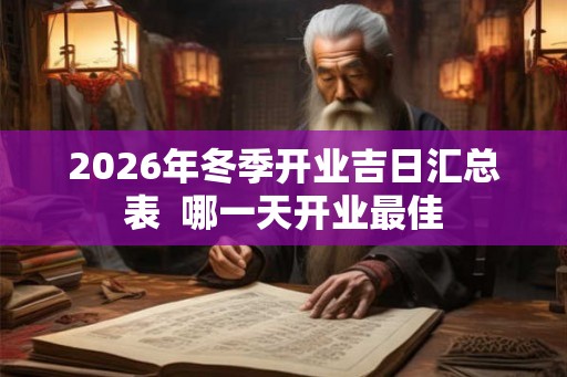 2026年冬季开业吉日汇总表 哪一天开业最佳 2026年冬季开业吉日汇总表 哪一天开业最佳