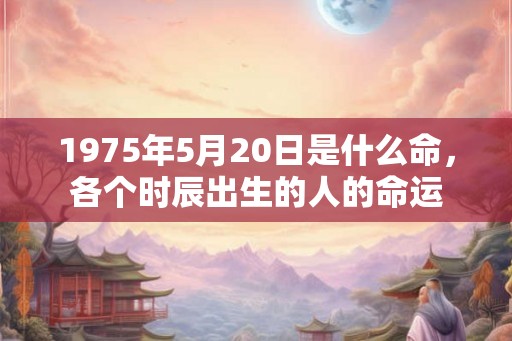 1975年5月20日是什么命，各个时辰出生的人的命运